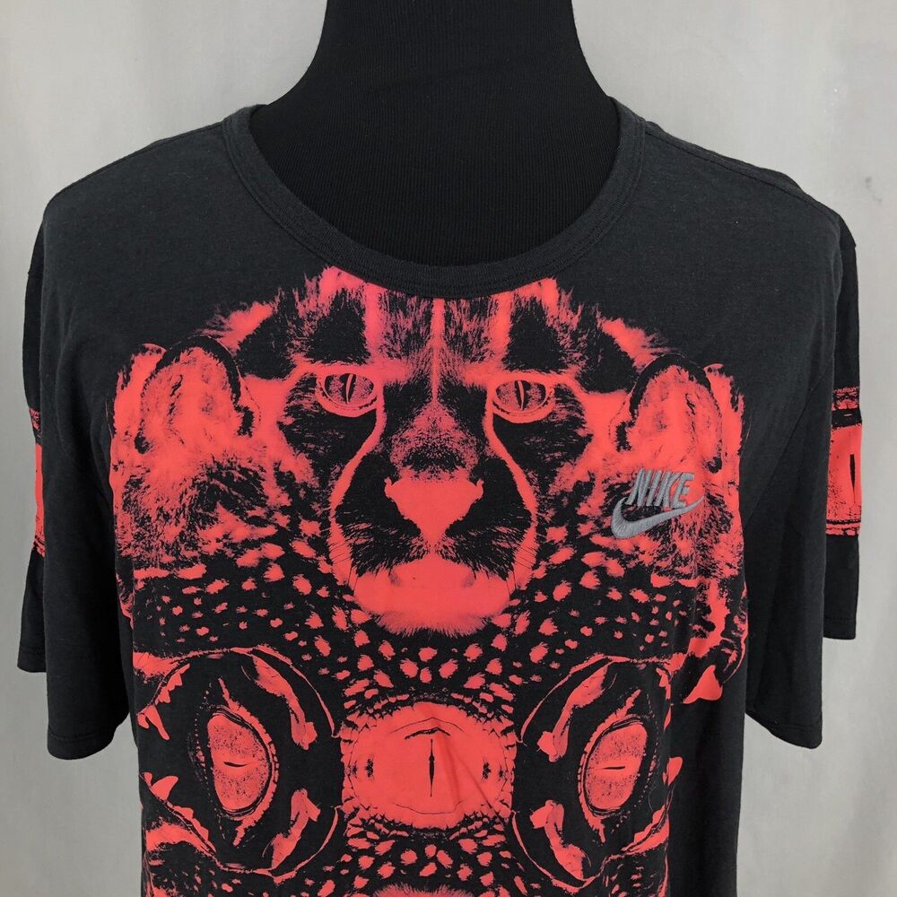 NIKE ATHLETIC CUT BLACK REDTIGER LION EYES TRI BLEND TEE SHIRT 717346-010 XXL